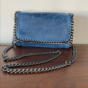 Genuine Leather and Chain Detail Bag